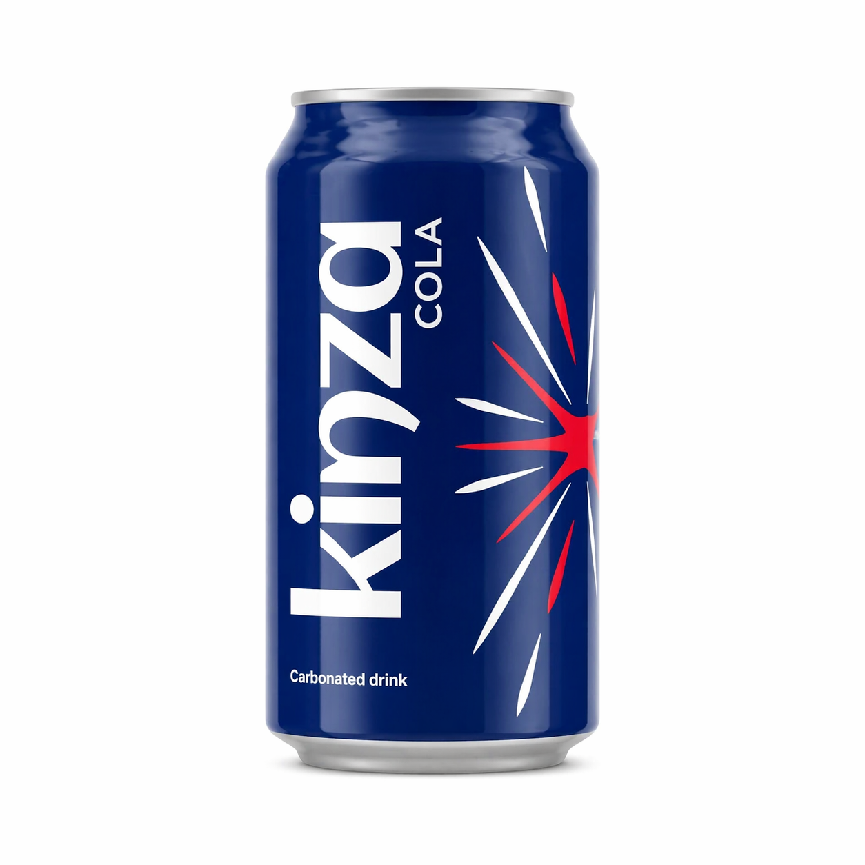 Kinzola Cola can on a white background