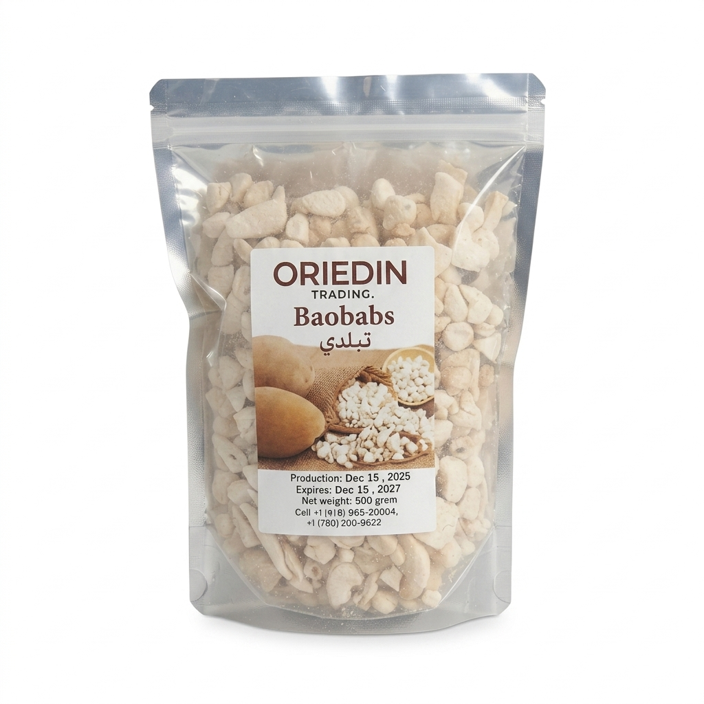 Packaged Oriedin Trading Baobabs on a white background